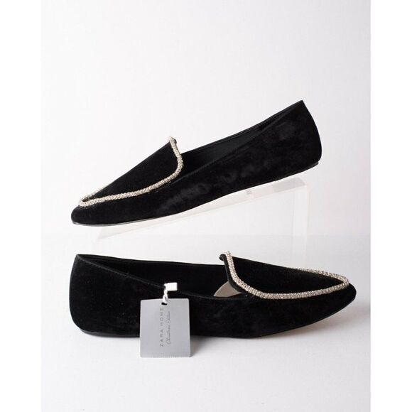 Zara Home Christmas Womens Jeweled Slippers Loafer - Picture 2 of 9